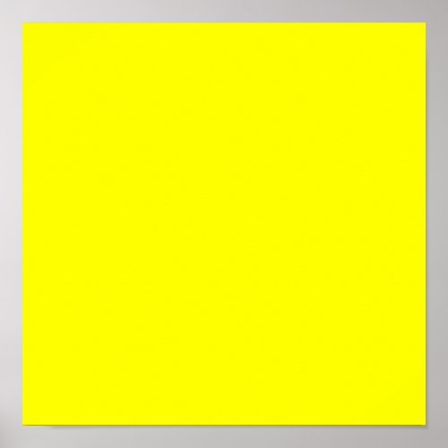 Neon Yellow Solid Color Poster