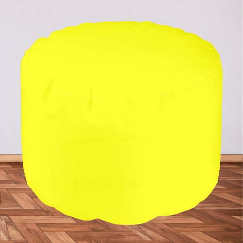 Neon Yellow Solid Color Pouf