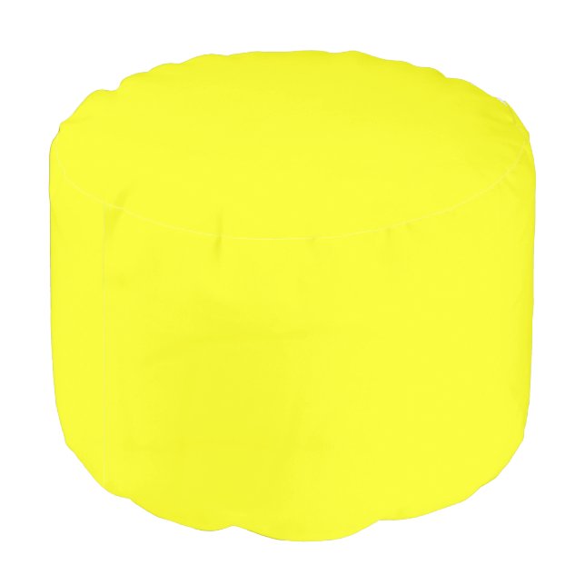 Neon Yellow Solid Color Pouf (Angled Back)