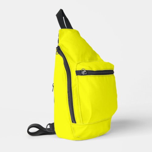 Neon Yellow Solid Color Sling Bag