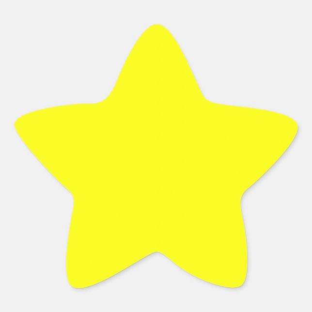 Neon Yellow Solid Color Star Sticker (Front)