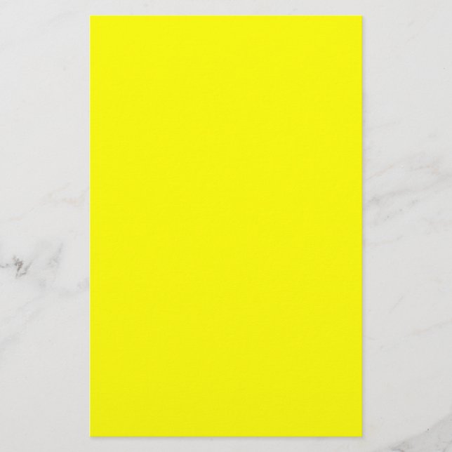Neon Yellow Solid Color Stationery (Front)