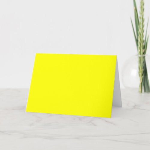 Neon Yellow Solid Color Thank You Card