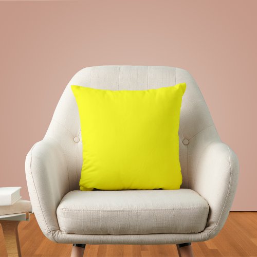 Neon Yellow Solid Color Throw Pillow