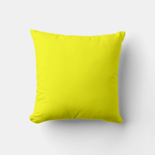 Neon Yellow Solid Color Throw Pillow