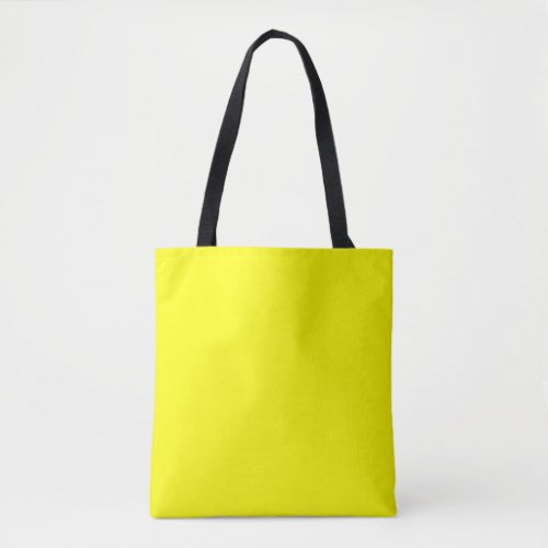 Neon Yellow Solid Color Tote Bag