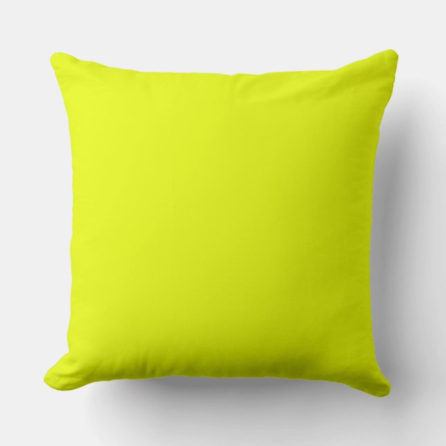 Neon Yellow Throw Pillow (Front)