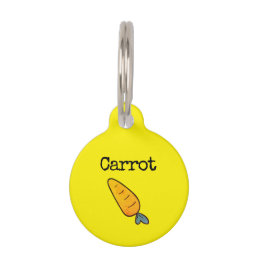 Neon yellow Vegetable Carrot Pet Pet ID Tag