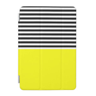 Neon Yellow With Black and White Stripes iPad Mini Cover