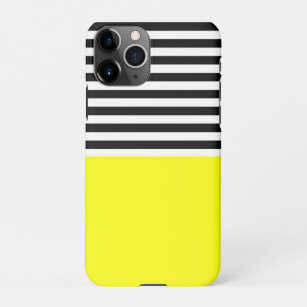 Neon Yellow With Black and White Stripes iPhone 11Pro Case