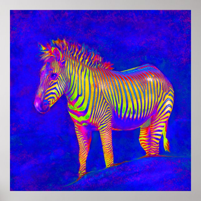 neon zebra 2 poster (Front)