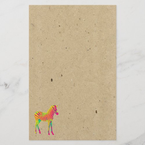 Neon Zebra Baby Animal Psychedelic Funky Retro Stationery