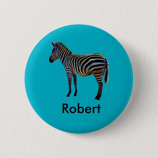 Neon Zebra Button (Front)