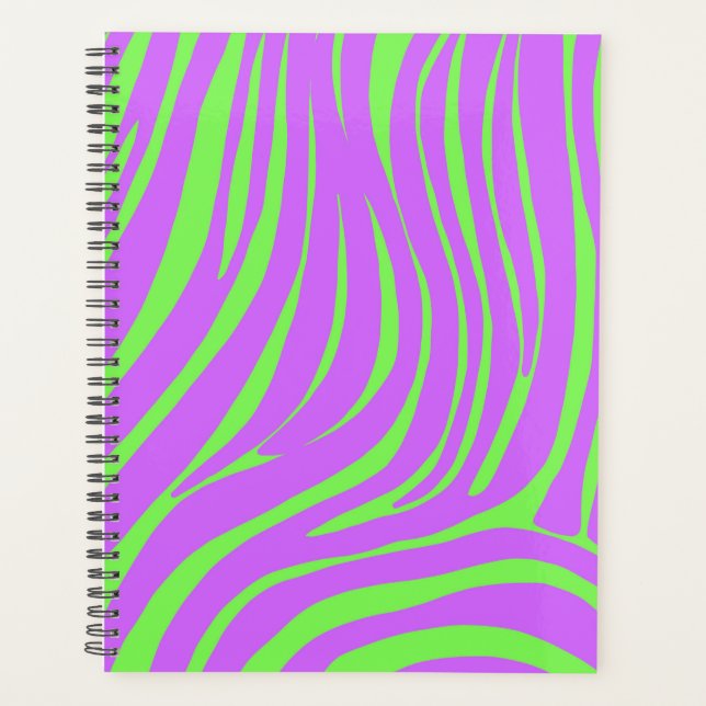 Neon Zebra Pattern Planner Organizer (Front)