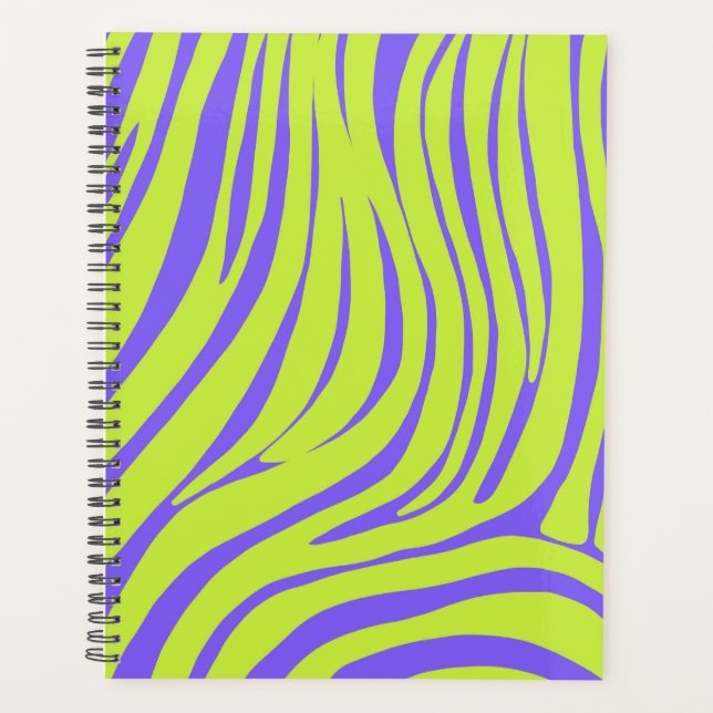Neon Zebra Pattern Planner Organizer (Front)