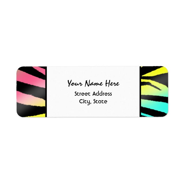 Neon Zebra Print Address Labels (Front)