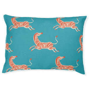 Neon Zebra: Retro Colorful Seamless Pet Bed
