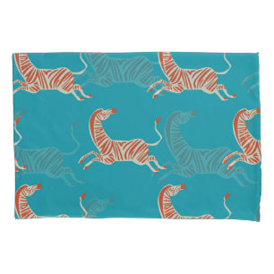 Neon Zebra: Retro Colorful Seamless Pillow Case