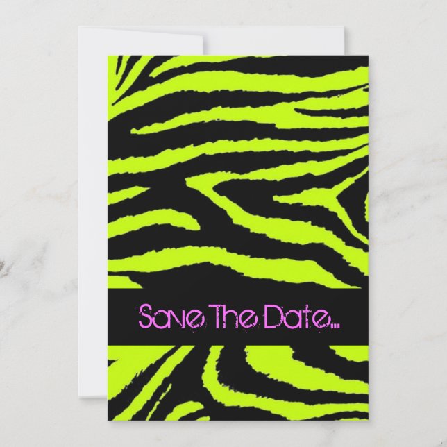 Neon Zebra Sweet 16 Invitation (Front)