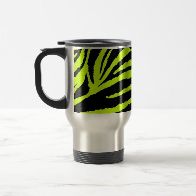 Neon Zebra Travel Mug (Left)