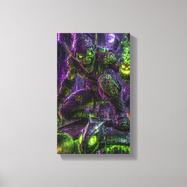 Neon Zombie Goblin Wall Art – Cyberpunk Horror Mut (Front)