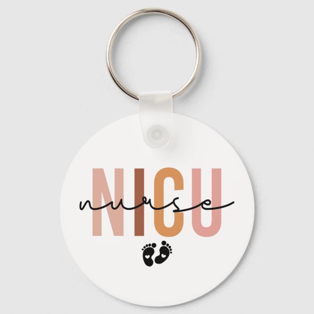 Neonatal Intensive Care Unit NICU Nurse Gift Keychain (Front)