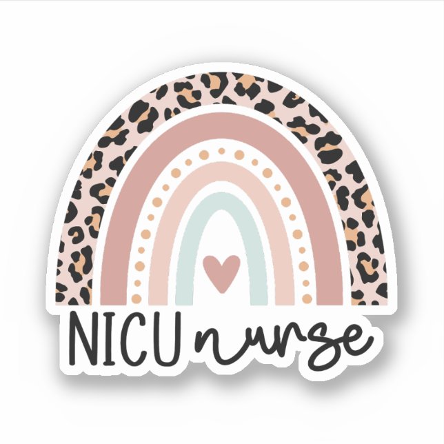 Neonatal Intensive Care Unit NICU Nurse Rainbow Sticker (Front)