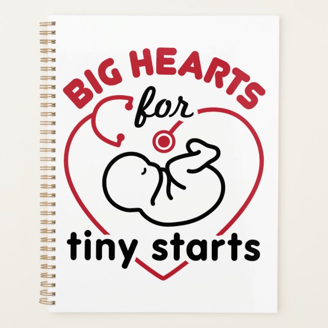 Neonatal NICU Nurse Big Hearts for Tiny Starts Planner (Front)