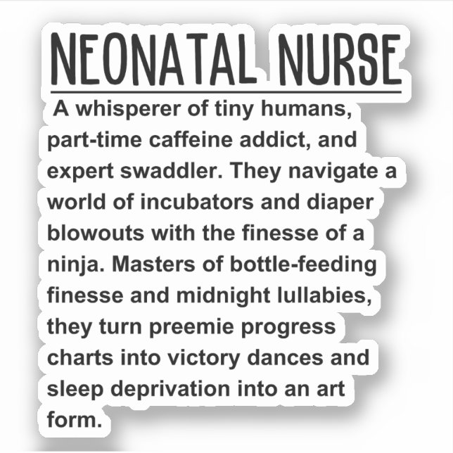 Neonatal nurse sticker (Front)
