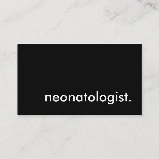 neonatologist. business card (Front)