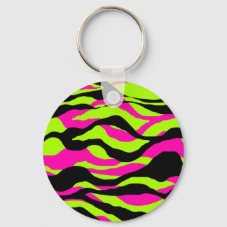 Neoncore Tricolour Animal Print Zebra Keychain