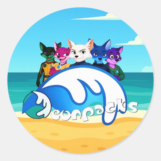 Neonpacks Classic Round Sticker (Front)