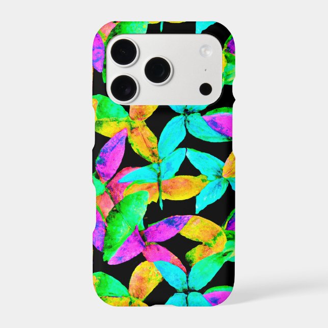 Neonscape Leaf Pattern Iphone Case (Back)