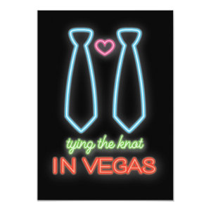 NeonTying the knot in Vegas Gay Wedding Invitation