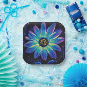NeonWildFlower Paper Plates