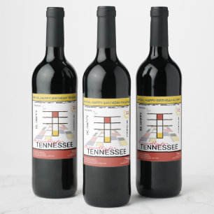 Neoplasticism Abstract Art Monogram. Letter T Wine Label