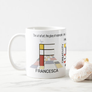 Neoplasticism Art Stylish Monogram. Letter F Coffee Mug