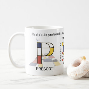 Neoplasticism Art Stylish Monogram. Letter P Coffee Mug