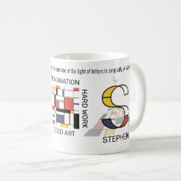 Neoplasticism Art Stylish Monogram. Letter S Coffee Mug
