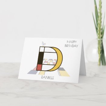 Neoplasticism Style Monogram. Letter D Card by DigitalSolutions2u at Zazzle