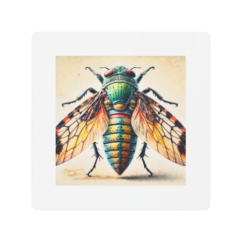 Neoplocaederus Insect 130624IREF124 _ Watercolor Metal Print