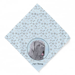 Neopolitan Mastiff Painting Grey Original Dog Art Bandana