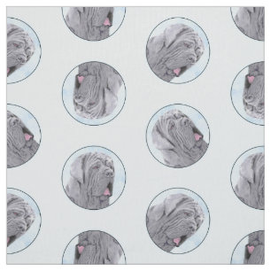 Neopolitan Mastiff Painting Grey Original Dog Art Fabric