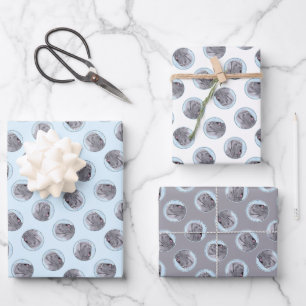 Neopolitan Mastiff Painting Grey Original Dog Art Wrapping Paper Sheets