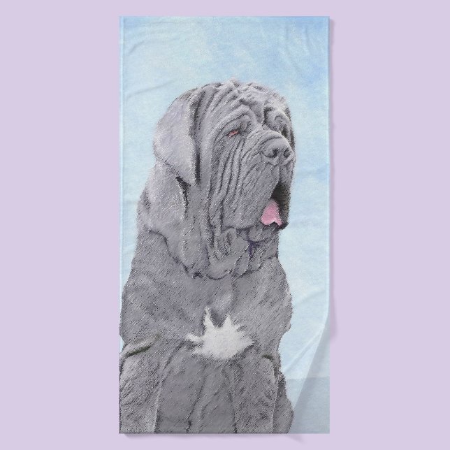 Neopolitan Mastiff Painting - Original Dog Art Bath Towel Set (Bath Towel)