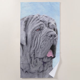 Neopolitan Mastiff Painting - Original Dog Art Beach Towel