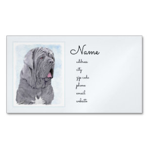 Neopolitan Mastiff Painting - Original Dog Art Business Card Magnet