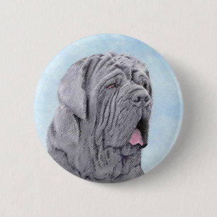 Neopolitan Mastiff Painting - Original Dog Art Button