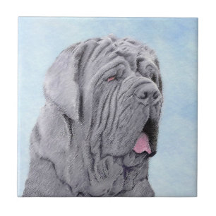 Neopolitan Mastiff Painting - Original Dog Art Ceramic Tile