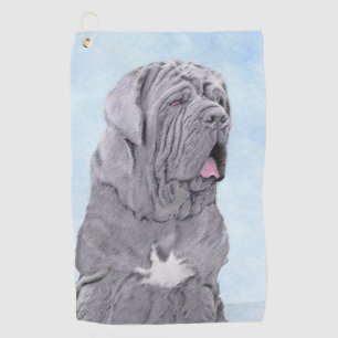 Neopolitan Mastiff Painting - Original Dog Art Golf Towel